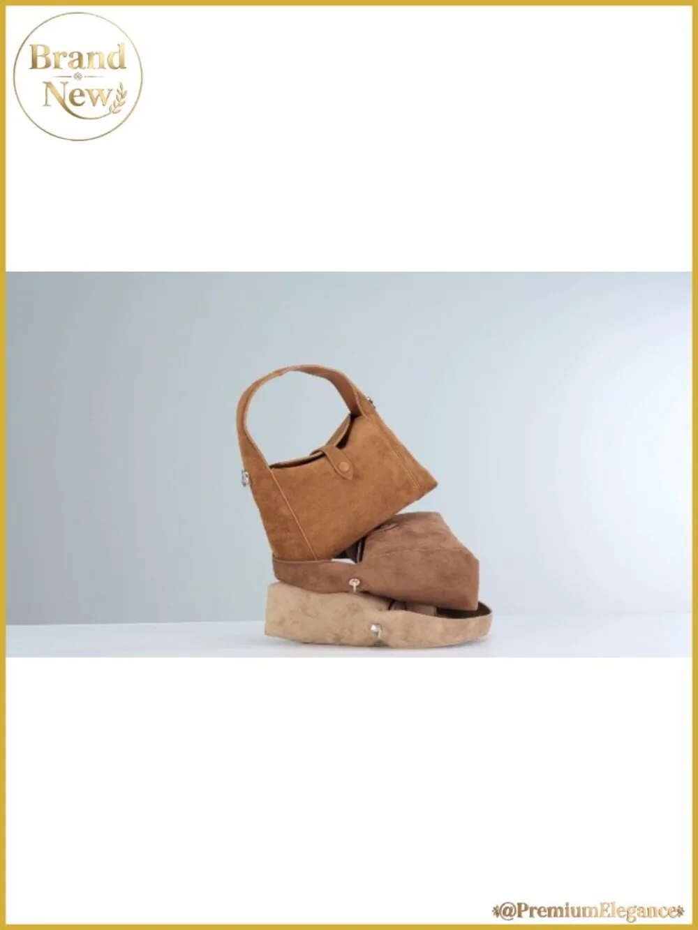 Vintage Half-Moon Suede Hobo Handbag, Convertible Shoulder Crossbody Purse